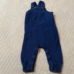 Hanna Andersson Navy Knit Overalls